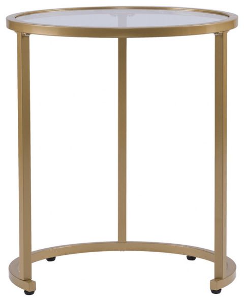 Set Of Two 23" Gold Glass And Steel Round Nested Tables - Contemporary ... inside How Nested Furniture Creates Visual Depth in Modern Interiors