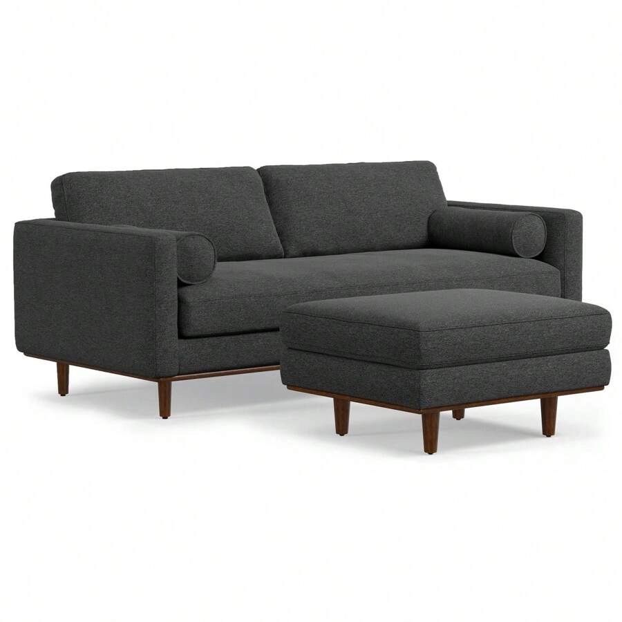 Simpli Home Morrison 89-Inch Sofa And Ottoman Set Woven-Blend Fabric ... throughout Design Insights Behind Morrison's Popular 89 inch Woven-Blend Fabric Furniture