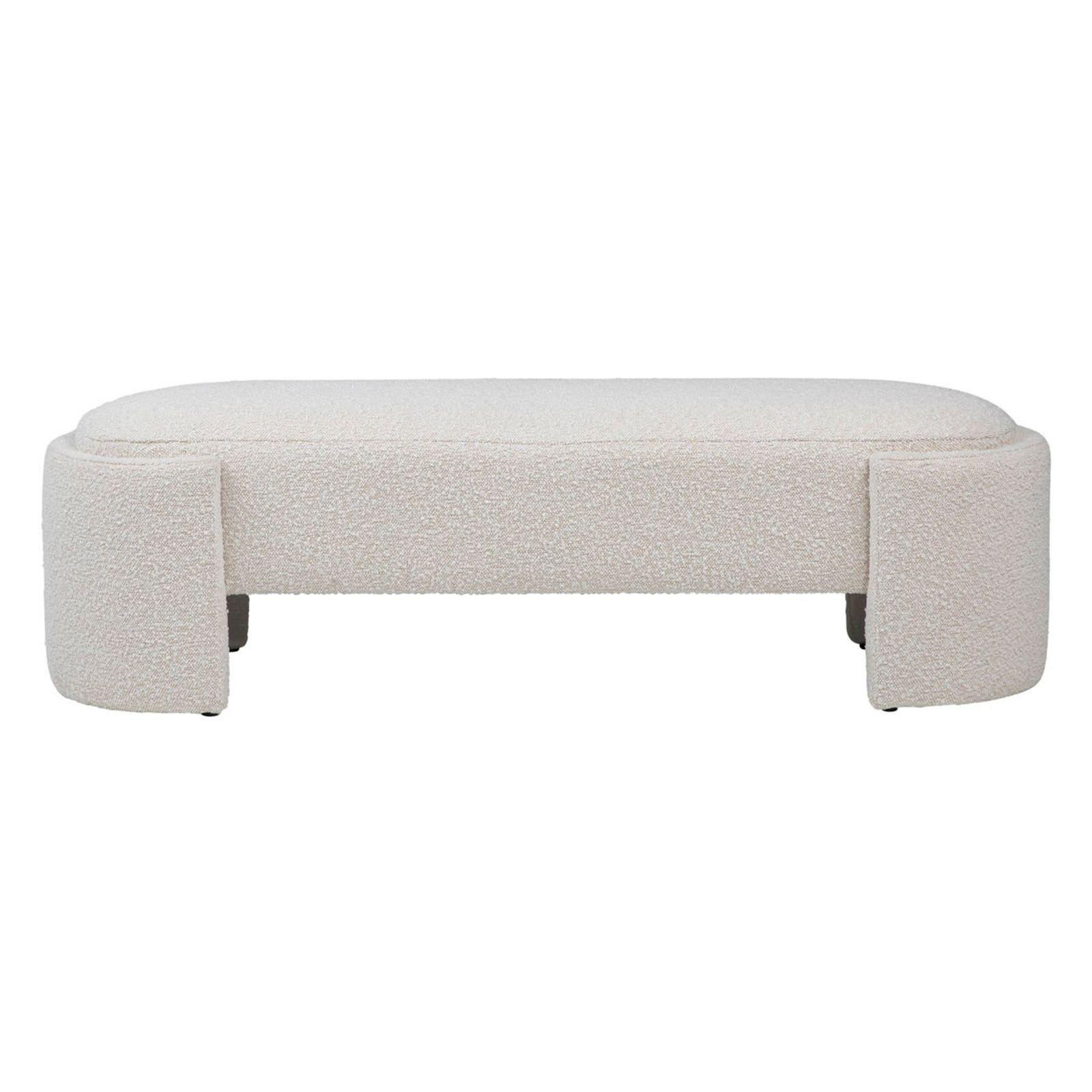 Snow Boucle Upholstered Bench Furniture | Design Mix Gallery intended for Luka Boucle Fabric Upholstered Bench, Grey