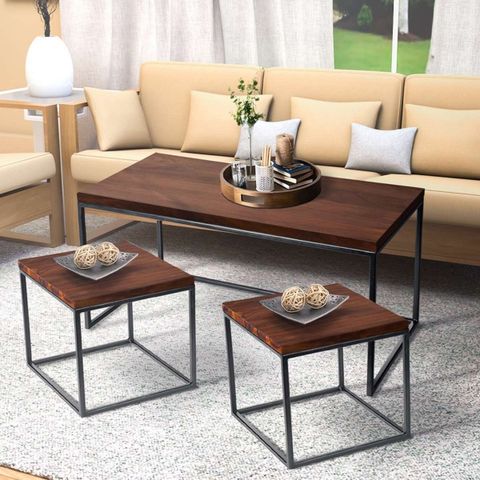 Solid Wood Coffee Table Set - Alesia Carder with regard to Building a cohesive dining and seating area with wood tables