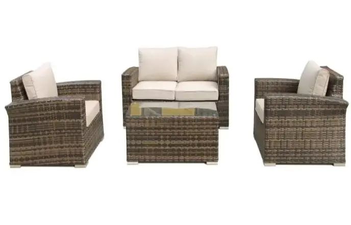 The Soho - 4 Piece Patio Rattan Set - Timber Kit Buildings regarding Exploring the Timeless Appeal of Kiki Natural Brown Rattan 4-Piece Living Room Set