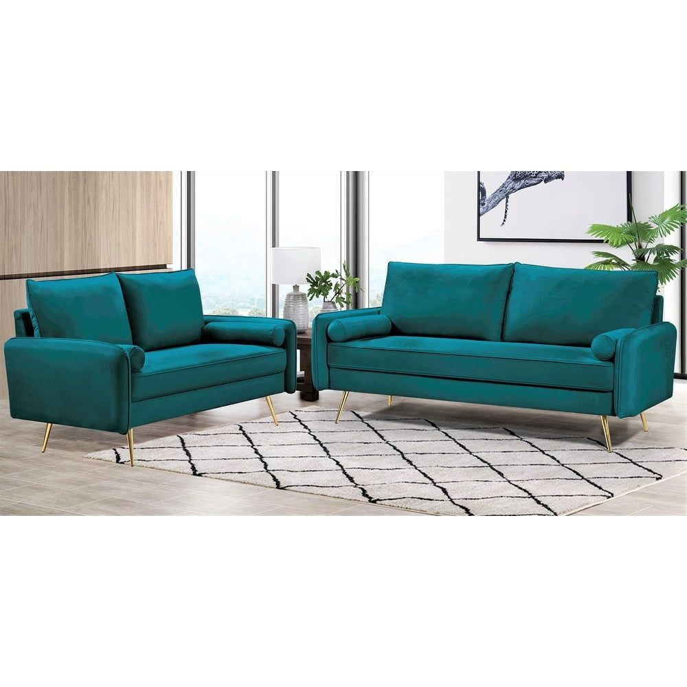 Us Pride Furniture Villeda Velvet 2 Pc Living Room Set Sofa Loveseat ... with regard to Understanding the artistry of Lorenzo Velvet 2PC Set in modern interiors