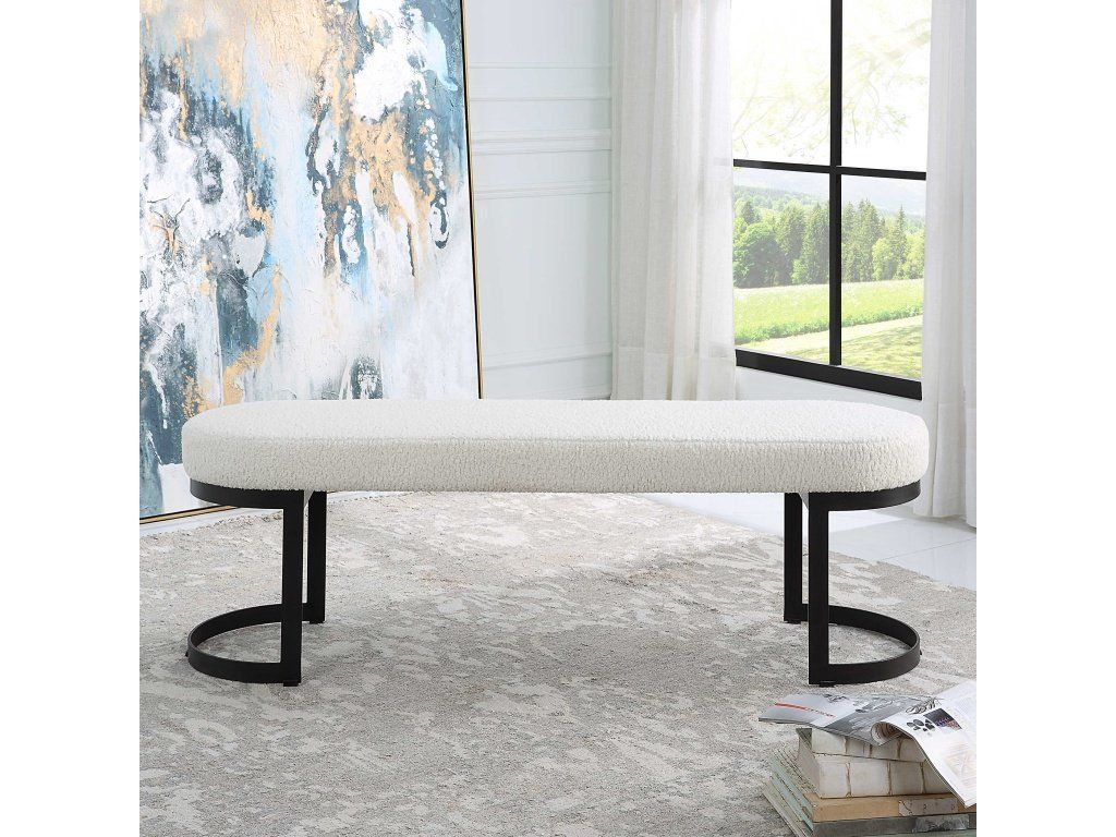 Uttermost Infinity Bench, Black Furniture Living Room Benches regarding Infinity Black Bench