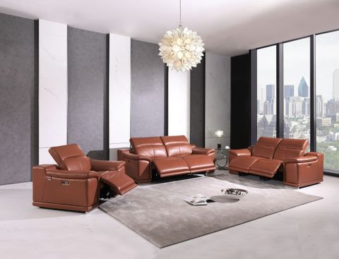 Veneto Italian Leather Power Reclining Chair - Contemporary - Recliner ... in Veneto Italian Leather Power Reclining Chair, Cognac
