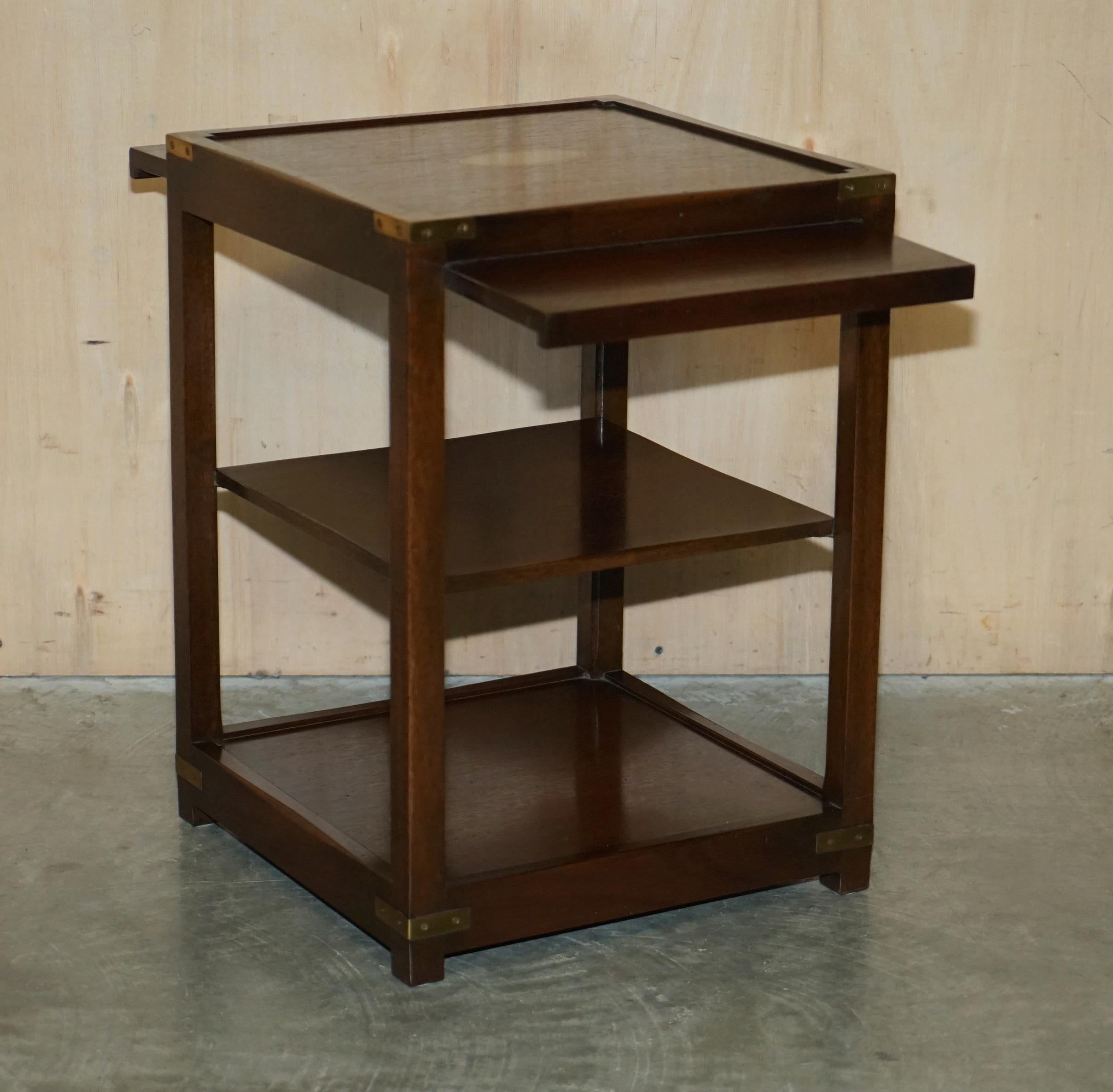 Vintage Harrods Kennedy Military Campaign Side Table Butlers Serving ... regarding Kennedy End Table