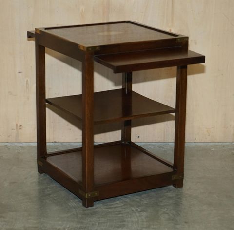 Vintage Harrods Kennedy Military Campaign Side Table Butlers Serving ... regarding Kennedy End Table