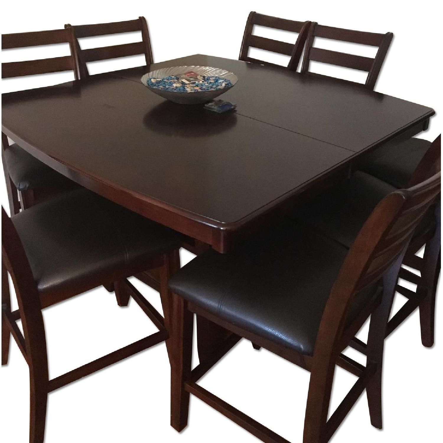 Wooden Espresso Dining Table W/ 8 Chairs - Aptdeco with regard to Designing Your Space Around a Storage-Focused Espresso Wood Table
