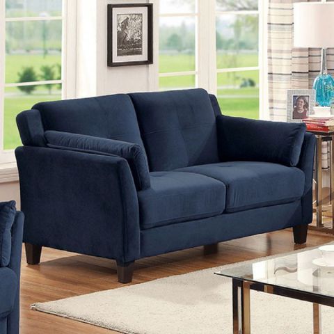 Ysabel Contemporary Love Seat Navy | Furniture Of America, Living Room ... for Design Principles Behind Contemporary Sofa and Loveseat Sets