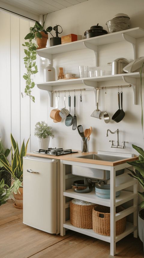 10 Creative Tiny Home Kitchen Ideas To Maximize Space - The Wayward Home for Tiny House Kitchen Organizing Tour