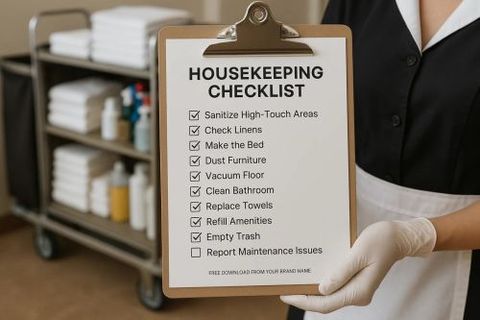10 Must-Have Steps For A Housekeeping Checklist In Hotel with Hotel Housekeeper Cord Tricks