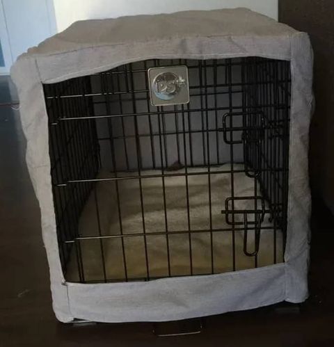 14 Diy Dog Crate Covers You Can Make At Home | Hepper Pet Resources in DIY Dog Crate Slipcover Using Old Blankets and Fabric