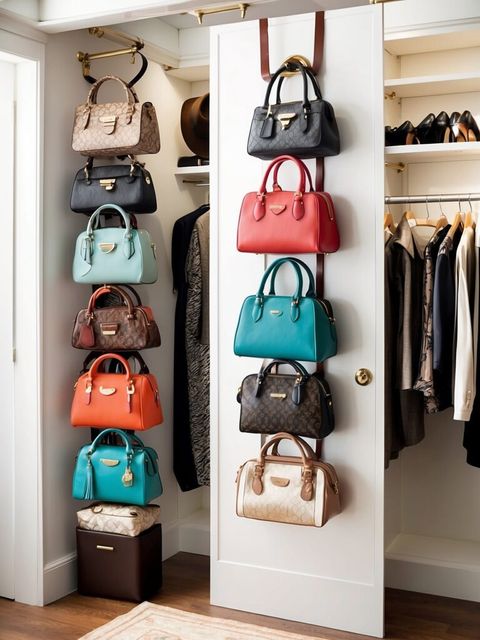 16 Chic Purse Storage Ideas To Transform Your Space intended for Struggling With Purse Organizers Bottomless Pit? Here's What's Really Going Wrong