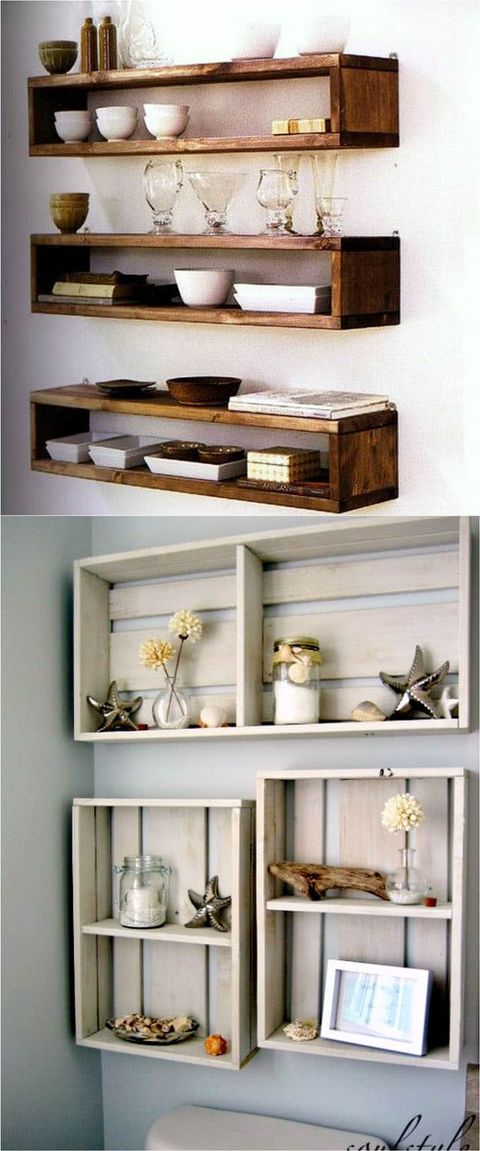 16 Easy And Stylish Diy Floating Shelves & Wall Shelves - A Piece Of ... in Diy Storage Wall Shelving