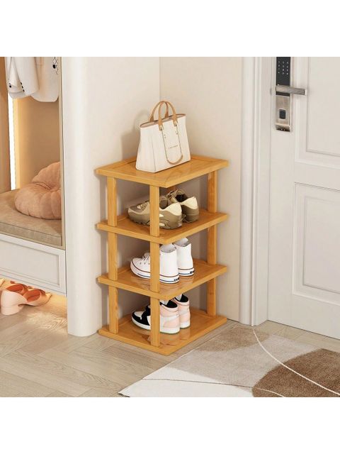 1Pc Simple Bamboo Shoes Rack For Home, Multiple Layers Corner Shoe ... in Bamboo Shoe Racks Tiny Apartment