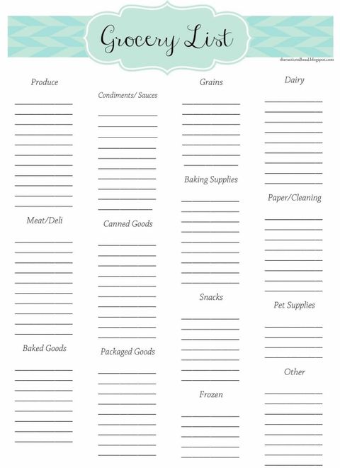 20+ Best Free Printable Grocery List Templates - World Of Printables with regard to Free Organizers Curb Shopping