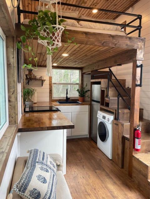 24' Noah Certified Tiny House On Wheels Has Two Queen Lofts - Tiny Houses throughout Tiny House Wheels Interior Tour
