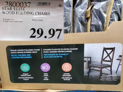 2800037 Star Elite Wood Folding Chairs 29 97 - Costco East Fan Blog regarding Costco Fans Elegant Chair