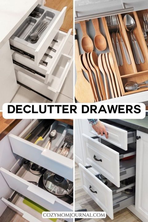 30 Kitchen Organization Ideas And Declutter Checklist with regard to 7 Piece Drawer Declutter Sets