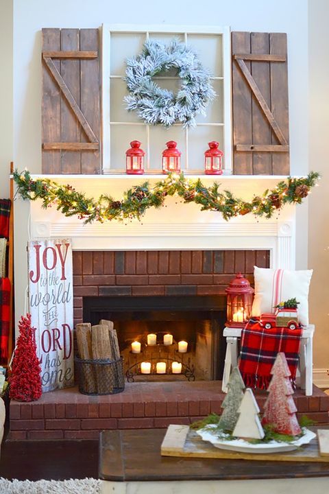 35 Christmas Mantel Decorations - Ideas For Holiday Fireplace Mantel ... inside Holiday Decor Christmas Ideas