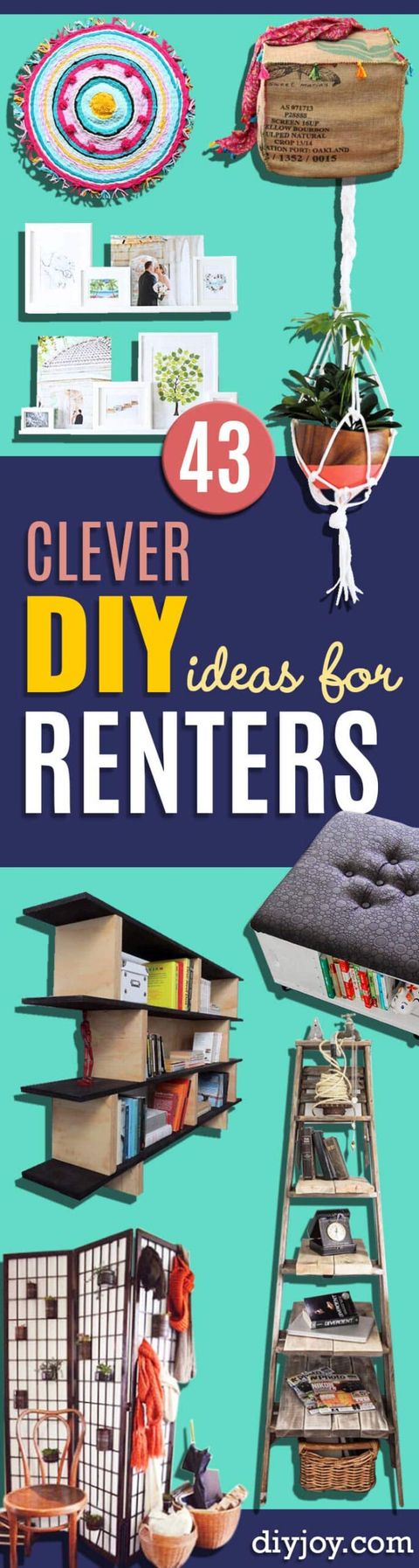 43 Diy Home Decor Ideas For Renters | Small Space & Apartment in Cool Renter Friendly Projects