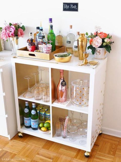 58+ Exciting Simple Apartment Bar Cart Ideas On A Budget | Home Bar ... throughout Struggling With Tiny Apartment Storage? Here's What's Really Going Wrong