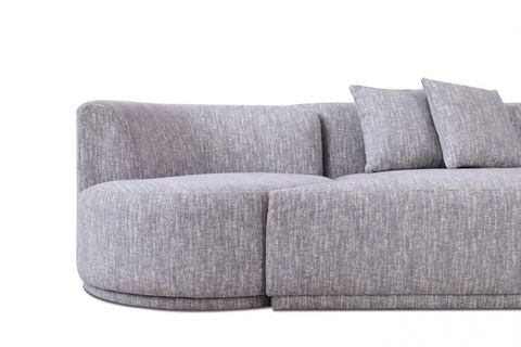 81964 Divani Casa Beau - Modern Light Grey Fabric Sectional Sofa With 2 ... intended for Divani Casa Brevig Modern Grey Fabric Sofa