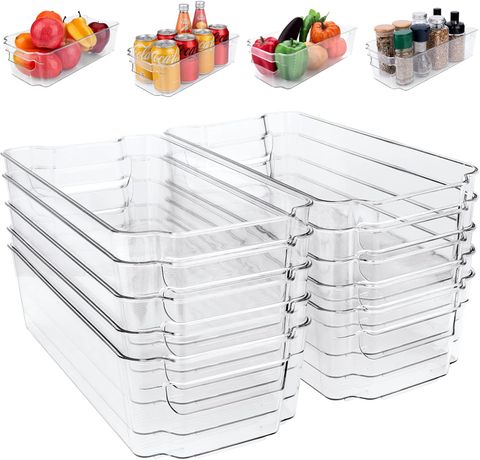 Amazon.com: 14Pcs Pantry Organization And Storage, Clear Refrigerator ... in Smart Bins That Save Time and Reduce Food Waste in Your Kitchen