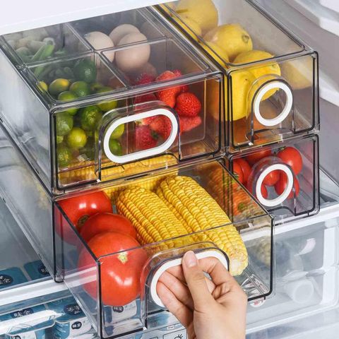 Amazon.com - 6 Pcs Refrigerator Organizers And Storage Stackable ... with Refrigerator Freezer Organizer Bins