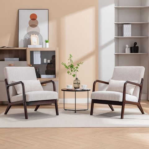 Amazon.com: Akeysous Mid Century Modern Accent Chairs Set Of 2, Living ... throughout Gilroy Mid-Century Modern Upholstered 2-Piece Living Room Set