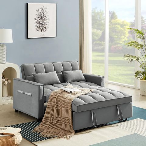 Amazon.com: Antetek Convertible Sleeper Sofa Bed, 3 In 1 Velvet ... with regard to Small Apartment Sleeper Sofa Options