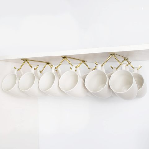 Amazon.com - Cabinet Hook Mug Holder - Hanging Coffee Cup Rack For ... with Coffee Mug Hangers Closet Ingenuity