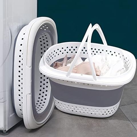 Amazon.com: Cofsodi Plastic Collapsible Laundry Baskets - 30L(7.9 ... inside Collapsible Laundry Baskets Organizing