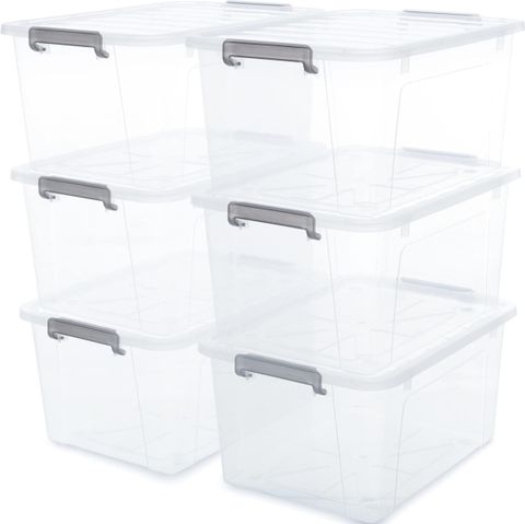 Amazon.com - Onecam 18 Gallon Storage Tote Box, Plastic Storage Bin ... pertaining to 18 Nestable Storage Sets