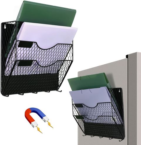 Amazon.com : Pakahey 3 Tier Magnetic File Holder,No Drilling Folder ... with regard to File Holder Kitchen Command Strips Secrets I Wish Someone Had Told Me Earlier