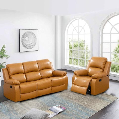 Amazon.com: Plithzy Manual Recliner Sofa Set Bonded Leather, 2 Piece ... inside Design Trends Shaping the Future of Bonded Leather Furniture