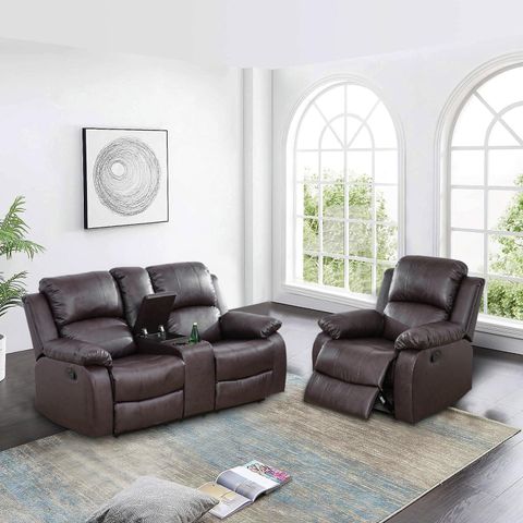Amazon.com: Plithzy Manual Recliner Sofa Set Bonded Leather, 2 Piece ... regarding Design Trends Shaping the Future of Bonded Leather Furniture