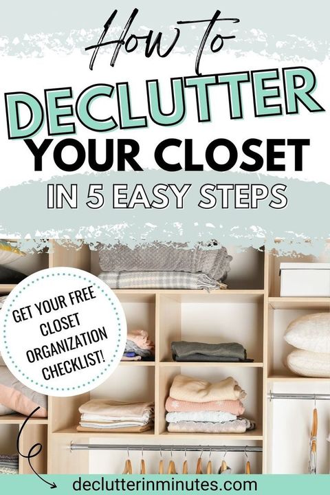 An Organized Closet With The Title How To Declutter Your Closet In 5 ... regarding Master your closet space with this step-by-step approach