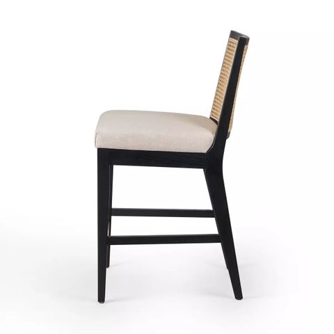 Antonia Cane Armless Bar + Counter Stool Savile Flax Four Hands for Understanding the Artistry Behind Antonia Stool-Brushed Ebony-Savile Flax