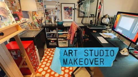 Art Studio Makeover! - Creating A Functional Home Workspace On A Budget ... regarding The Studio Makeover 3 Days Budget Mistake That Cost Me $1,500