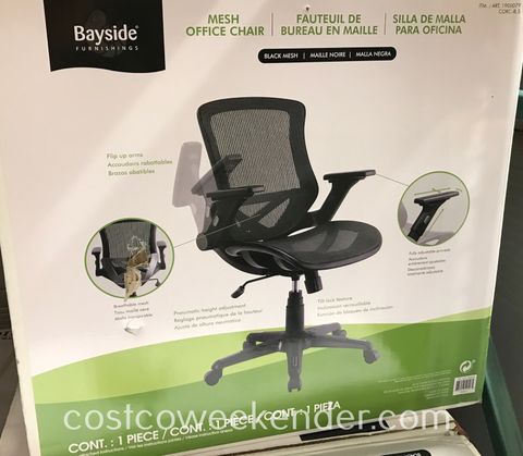 Bayside Furnishings Mesh Office Chair | Costco Weekender inside Designer office chairs you can find at Costco for less than 150