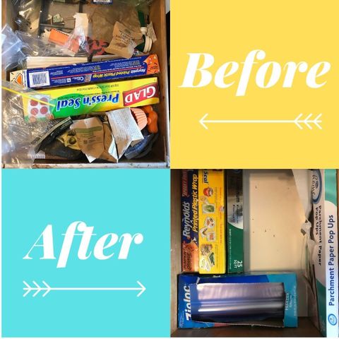 Before & After Kitchen Drawer inside Before After Kitchen Drawer Organization