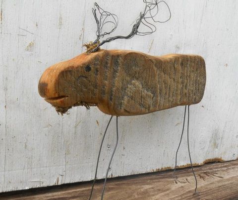 Big Moose On The Loose Reclaimed Wood Sculpture By Bearpawrustics, $54. ... inside Recycled Wood And Iron Moose