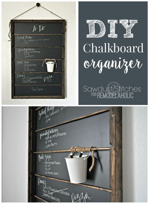 Build This Diy Chalkboard Organizer For Under $25! Just A Few Boards ... in Diy Vinyl Chalk Cloth Organizer
