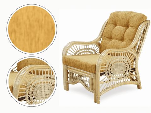 Buy Malibu Lounge Set Of 4 Pieces With 3-Seater Sofa, Natural Color ... with regard to Malibu 4-Piece Set, 2 Rattan Chairs, 3-Seater & Coffee Table
