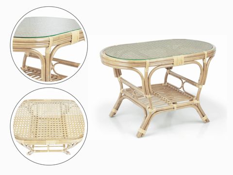 Buy Malibu Lounge Set Of 4 Pieces With 3-Seater Sofa, Natural Color ... with regard to Understanding the versatility of rattan seating in modern patio decor