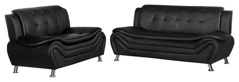 Camille Black Living Room Collection - Contemporary - Living Room ... in Camille Black Living Room Collection, Sofa