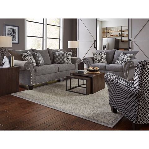 Casual Traditional Gray 2 Piece Living Room Set... | Rc Willey | Living ... within Warner Gray Two-Piece Sofa Set