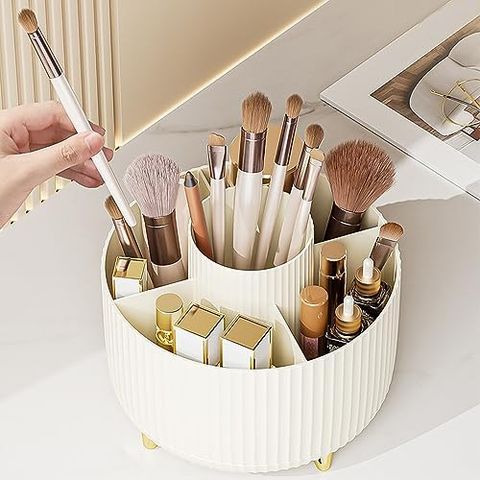 Cavla Makeup Brush Holder Organizer, 360 Rotating Cosmetic Organizer, 5 ... with The Makeup Brush Holder Mistake That Cost Me $150 (And How to Avoid It)
