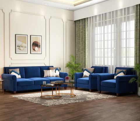 Dark Blue Sofa Set | Baci Living Room with regard to Coaster 3-Piece Fabric & Metal Living Room Sofa Set In Teal Blue/Black