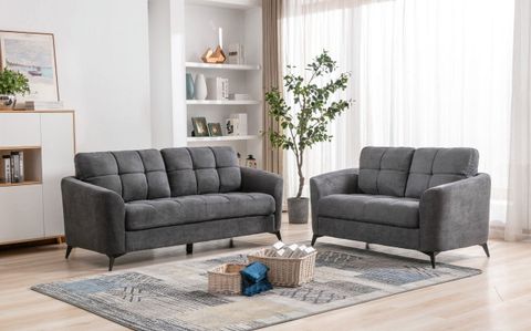 Deehome Callie Gray Woven Fabric Sofa Loveseat Living Room Set ... with regard to Callie Woven Fabric Sofa Loveseat Chair Living Room Set, Gray